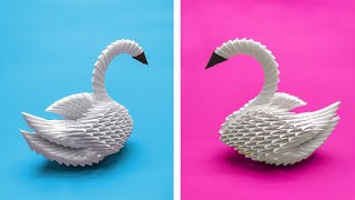 How to make a 3D origami Beginners Swan [upl. by Weksler]