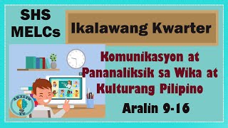 Aralin 916  Komunikasyon at Pananaliksik sa Wika at Kulturang Pilipino SHS Grade 11 MELCs [upl. by Anomer75]