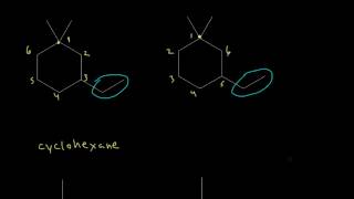 Alkane and cycloalkane nomenclature II  Organic chemistry  Khan Academy [upl. by Enneite]