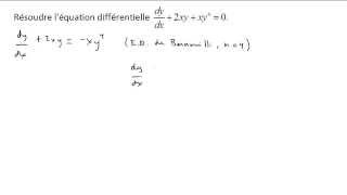 Équation différentielle de Bernoulli 1 [upl. by Mordecai]