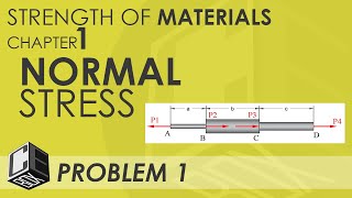 Mechanics of Deformable Bodies Chapter 1 Normal Stress Prob 1 PH [upl. by Ahsaeit]