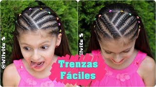 💕 TRENZAS PEGADAS fáciles de hacer  Easy hairstyles  WILVITA 💕 [upl. by Marcile]