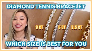 Comparing Diamond Tennis Bracelet on hand 35ct  5ct  9ct White Gold Yellow Gold By Bonnie Jewelry [upl. by Am]