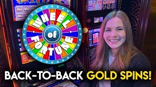 WOW Back 2 Back Gold Spins And First Spin BONUS Wheel of Fortune Gold Spin Slot Machine [upl. by Wildermuth]