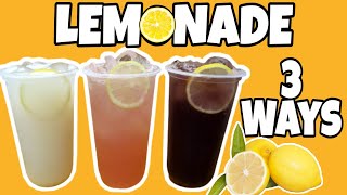 3 LEMONADE RECIPES  FLAVORED LEMONADE IN 3 WAYS [upl. by Comethuauc]