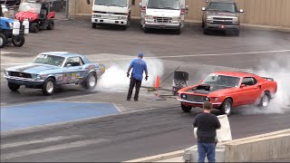 1969 Mustang vs 1967 Mustang Drag Race [upl. by Goodill]