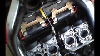 Maintenance Carburetor Removal Part 11998 Honda CBR 600 F3 [upl. by Hallimaj]