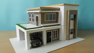 DIY Simple Miniature House  Modern House Model [upl. by Roswald449]