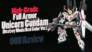 744  HGUC Full Armor Unicorn Gundam Destroy ModeRed Color Ver OOB Review [upl. by Karub]