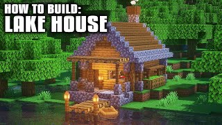 Minecraft How to Build a Lake House  Simple Survival Lake House Tutorial [upl. by Namrej]