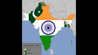 The Indo  Pakistani War of 1971 with Flags Every Day [upl. by Anaicul]