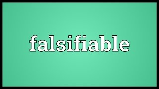 Falsifiable Meaning [upl. by Dami]