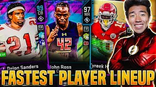 FASTEST PLAYER LINEUP LAMAR JACKSON JOHN ROSS TYREEK HILL Madden 20 Ultimate Team [upl. by Enitselec]