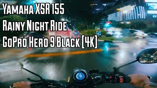 Yamaha XSR 155 ASMR Rainy Night Ride Singapore 4K [upl. by Emyaj]