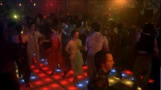 Saturday Night Fever Disco Inferno The Trammps John Travolta dancing HD 1080 with Lyrics [upl. by Garlinda]