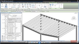 REVIT Sloped Beam System  CADclips [upl. by Orland]