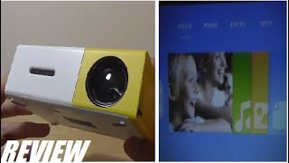 REVIEW YG300 Mini LED Pocket Projector HDMI [upl. by Yhtac]