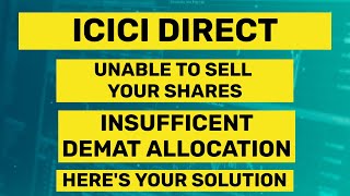 unable to sell shares in icici direct insufficient demat allocation [upl. by Warder579]