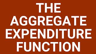 The aggregate expenditure function [upl. by Peisch71]