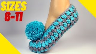 Fast amp EASY Crochet Slippers [upl. by Trent375]