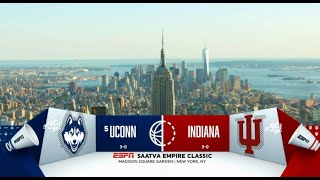 UConn Mens Basketball Highlights v Indiana 11192023 Empire Classic Semifinal [upl. by Nnaeiluj869]