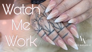 Neutral Ombré Tutorial  How To Shape Almond Nails [upl. by Tasha807]