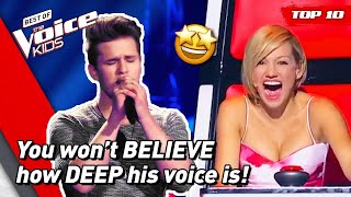 The most STUNNING DEEP voices in The Voice Kids  Top 10 [upl. by Athena]