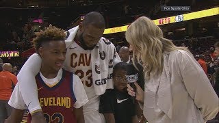 LeBron James sons grade his performance in Cavaliers OT win vs Clippers  ESPN [upl. by Lonyer]