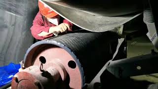 Conveyor belt pulley lagging [upl. by Llaccm]