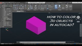 HOW TO COLOR 3D OBJECTS IN AUTOCAD [upl. by Currey]