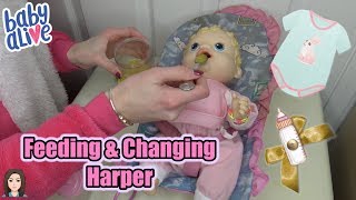 Feeding amp Changing Baby Alive Harper  Kelli Maple [upl. by Martina]