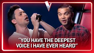 This guys INSANE DEEP voice SHOCKS The Voice coaches  Journey 120 [upl. by Abdella827]