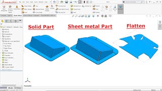 Convert Solid Part to Sheet metal Part in Solidworks [upl. by Franny927]