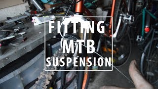 Fitting Front Suspension To A Mountain Bike  Rigid To Hardtail [upl. by Pierson503]