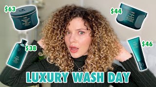 CURLY HAIR STYLIST REVIEWS ORIBE MOISTURE AND CONTROL LINE luxury sephora haul [upl. by Llenoil]