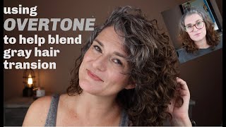 Using Overtone to help blend my gray hair transition grayhairtransition [upl. by Ide]