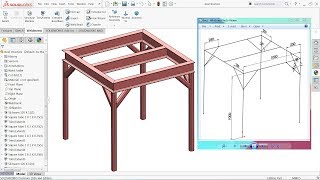 Solidworks Weldments tutorial steel structure with welding Part 1 [upl. by Fosdick]