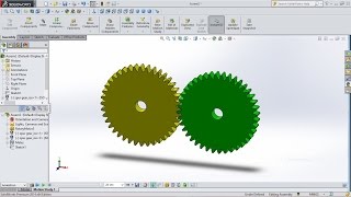 SolidWorks Tutorial Gear Mate And Rotation [upl. by Ylac]