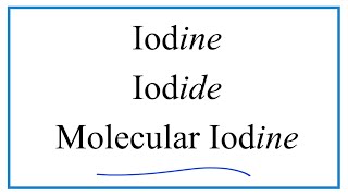 Iodine vs Iodide vs Molecular Iodine [upl. by Nortyad]