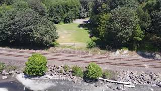 Drone flight over Carkeek Park Seattle WA [upl. by Eidac]