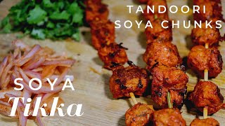 Soya Tikka Recipe  Tandoori Soya Chunks  How to make Meal Maker Tikka [upl. by Ephraim]