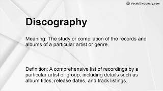 Discography Meaning [upl. by Aseiram714]