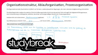 Organisationsstruktur Ablauforganisation Prozessorganisation  Wirtschaftsinformatik [upl. by Samot544]