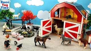 Farm Animals Surprises in the Barn For Kids  Learn Animal Names [upl. by Fionna195]