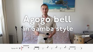 How to play on Agogo bell in Samba Style  Six variations [upl. by Nekcarb]