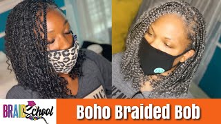 Boho Braided Bob Tutorial  Knotless Start to Finish  Braid School Ep54 [upl. by Cale]