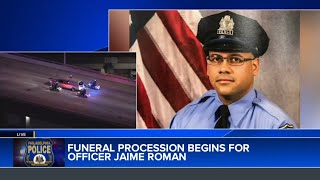 LIVE Funeral procession for fallen Philadelphia Police Officer Jaime Roman [upl. by Ennaxxor]