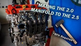 Installing the 20 Mazda Intake Manifold on the 25 Ford Duratec  25 Swap Episode 15 [upl. by Dorreg740]