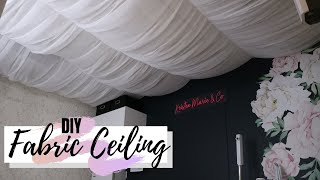 BEAUTIFUL CEILING MAKEOVER DIY FABRIC CEILING  WAVEDSTYLE CEILING TUTORIAL [upl. by Sophronia265]