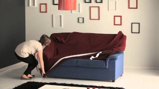 How to Put a Stretch Sofa Cover Easily [upl. by Crow]